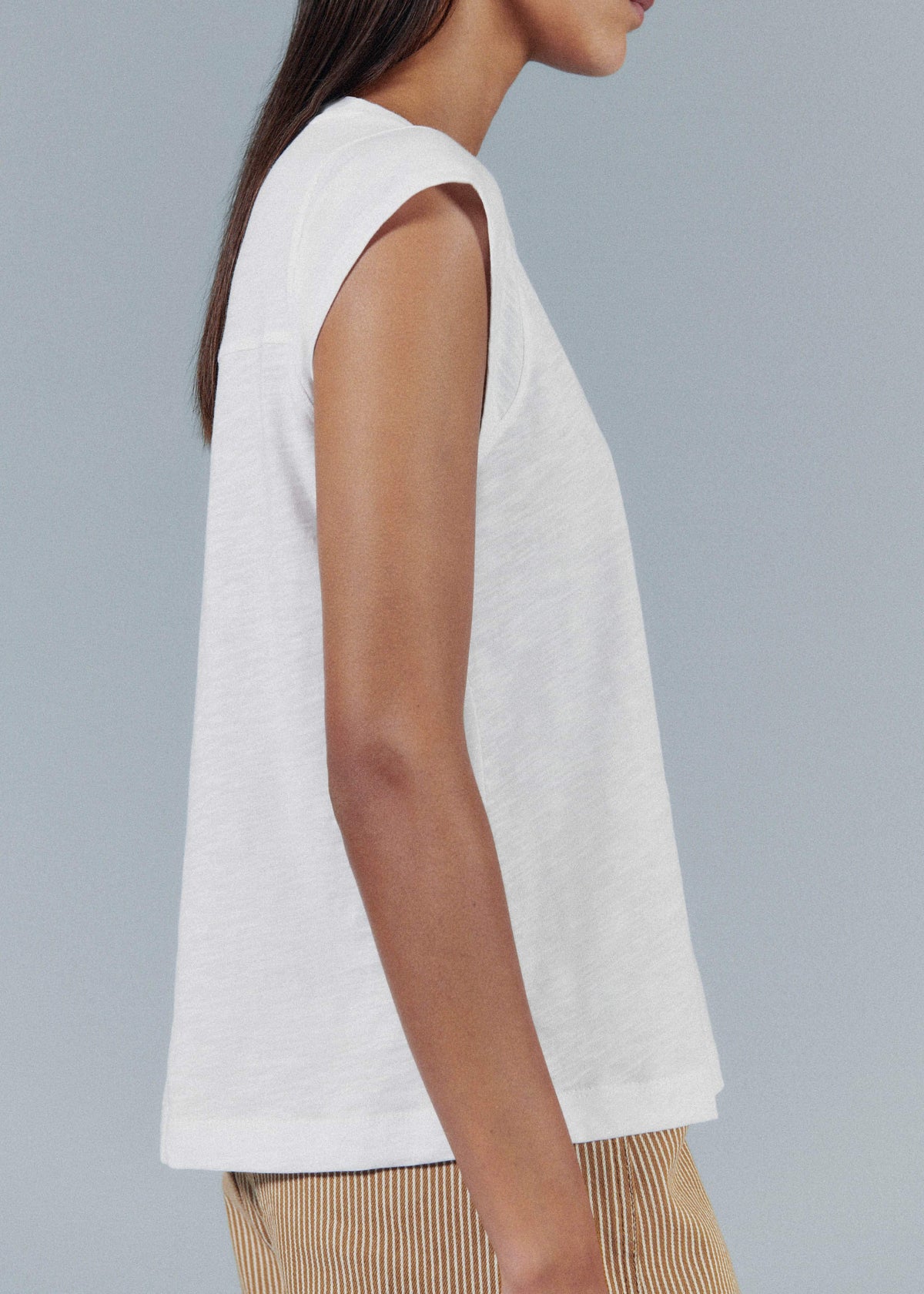White Cap Sleeve Crew Neck Swing Tee | ME+EM Clothing