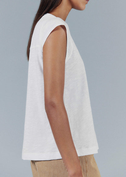 White Cap Sleeve Crew Neck Swing Tee | ME+EM Clothing