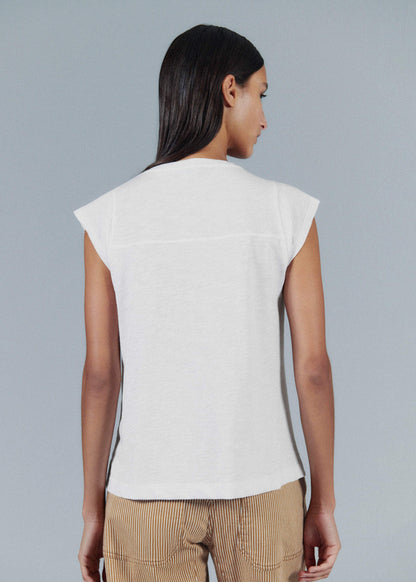 White Cap Sleeve Crew Neck Swing Tee | ME+EM Clothing