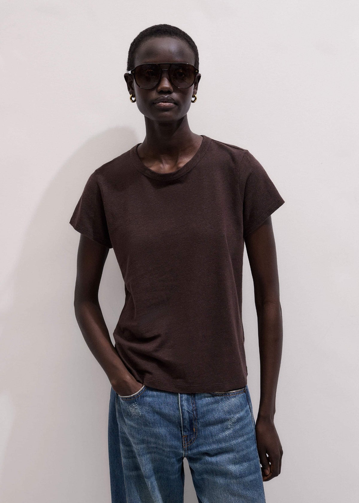 Brown Soft Washed Tee | ME+EM Clothing