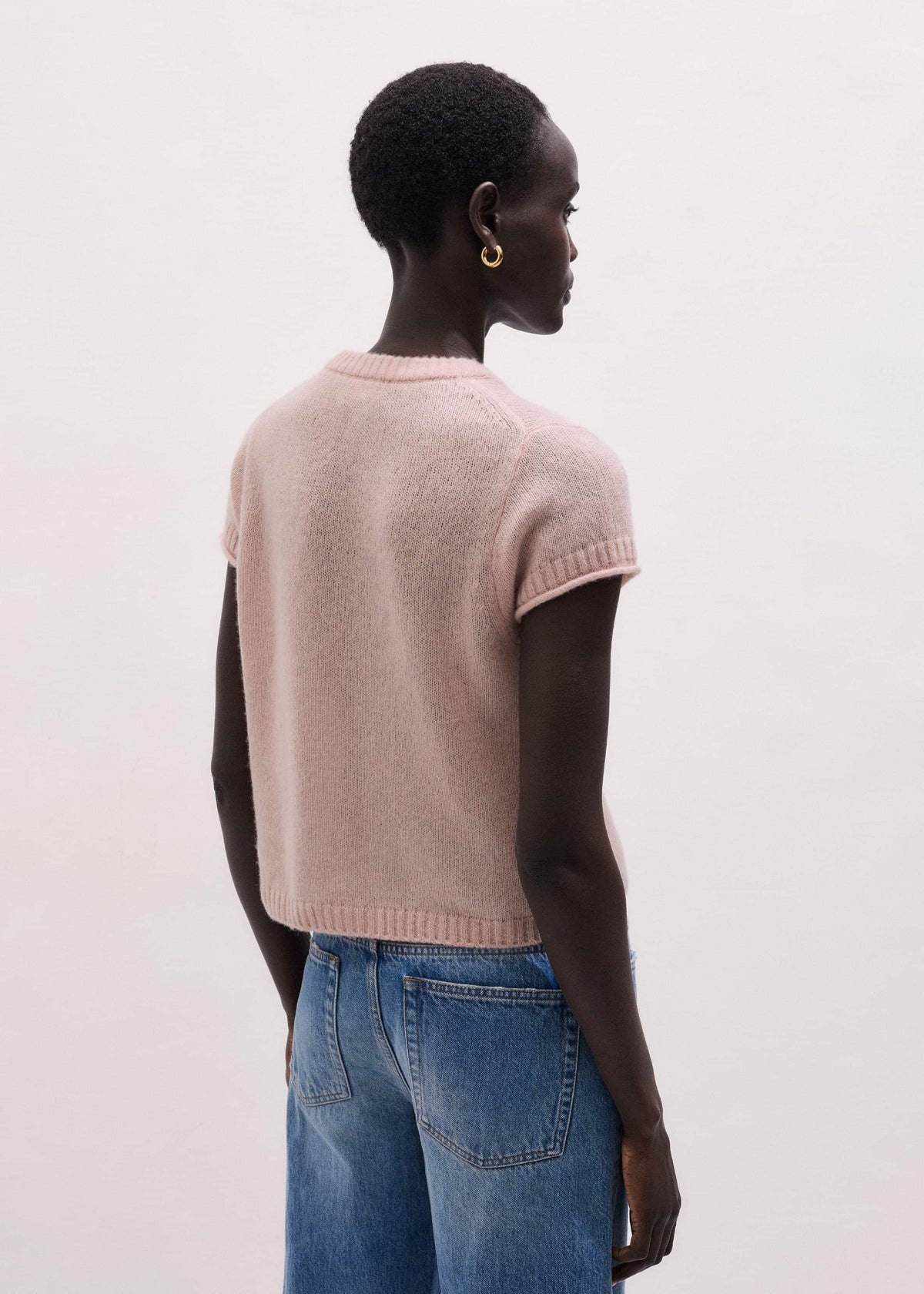 Pink Merino Cashmere Silk Straight Baby Tee | ME+EM Clothing