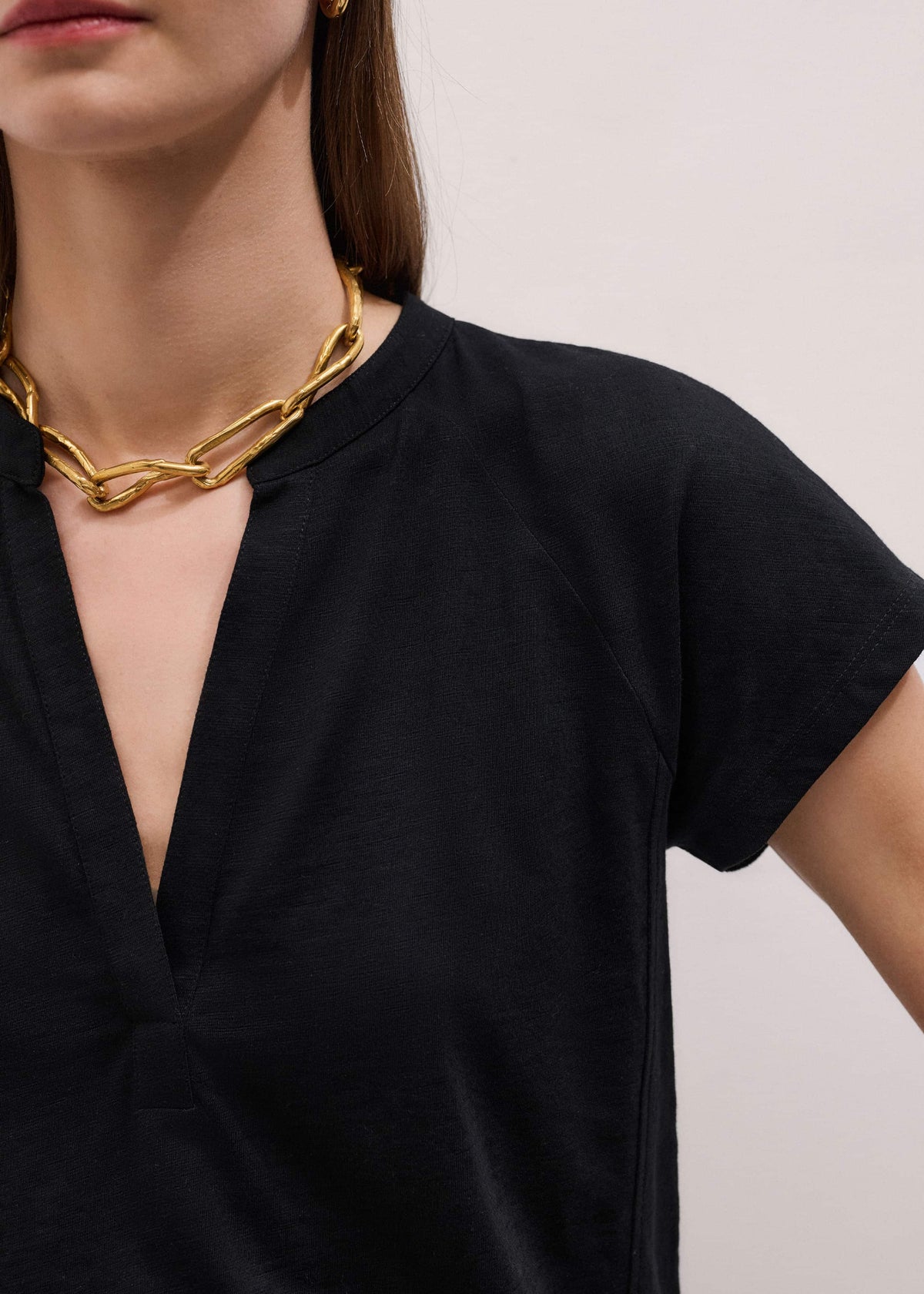 Black Open Placket Swing Top | ME+EM Clothing
