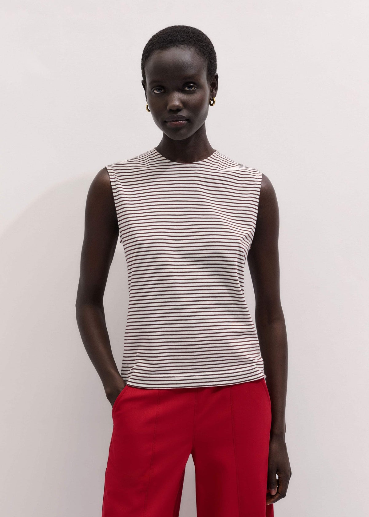 Brown Scarf Neck Tank | ME+EM Clothing