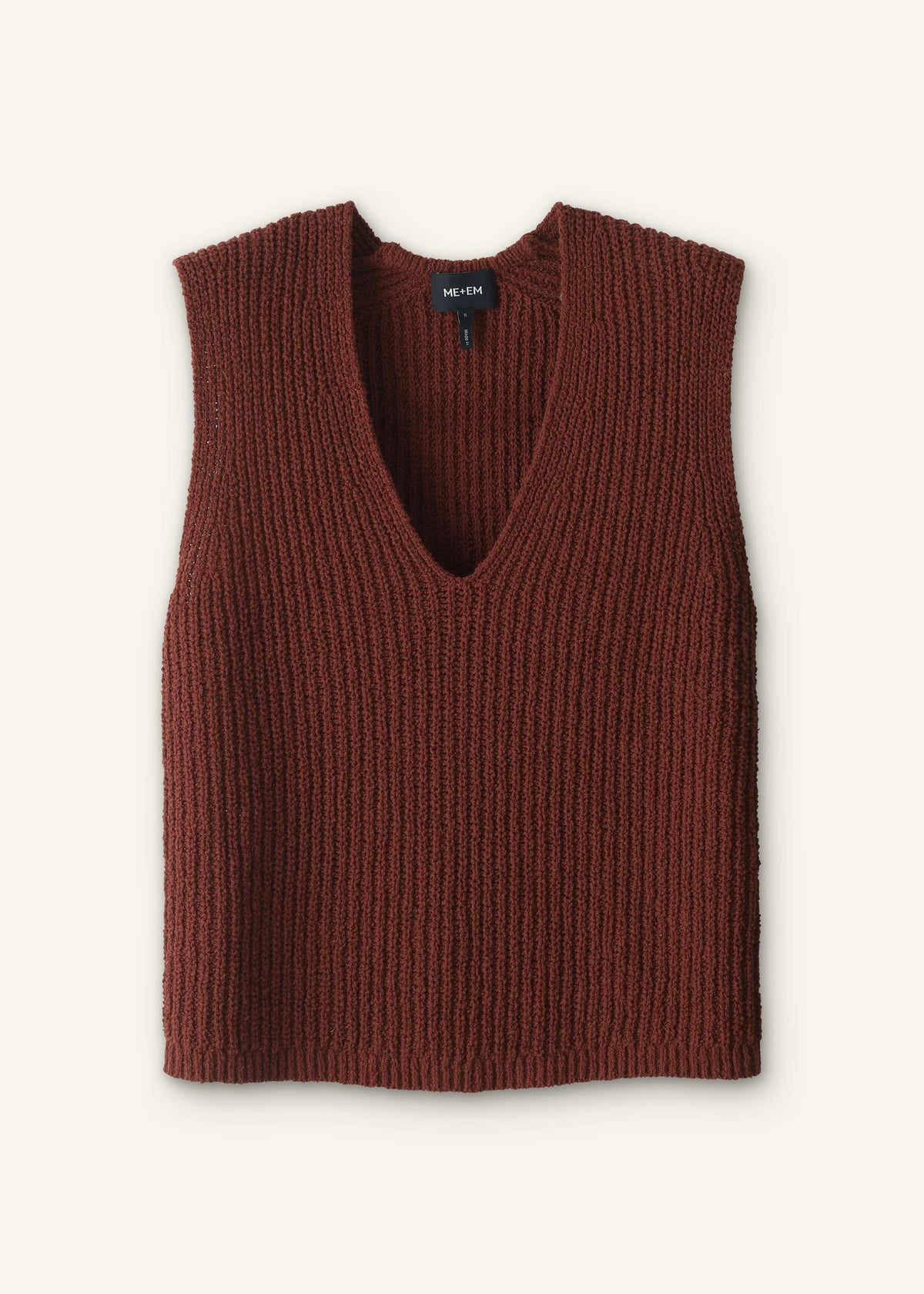 Cinnamon Brown Relaxed Knit Vest | ME+EM Clothing