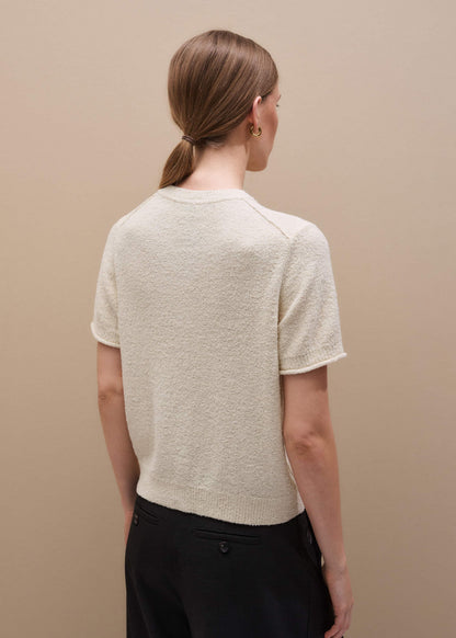 Cream Short Sleeve Cardigan | ME+EM Clothing