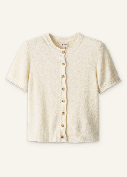 Cream Short Sleeve Cardigan | ME+EM Clothing