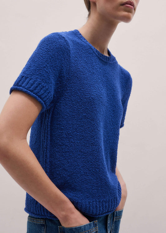 Blue Straight Knit Tee | ME+EM Clothing