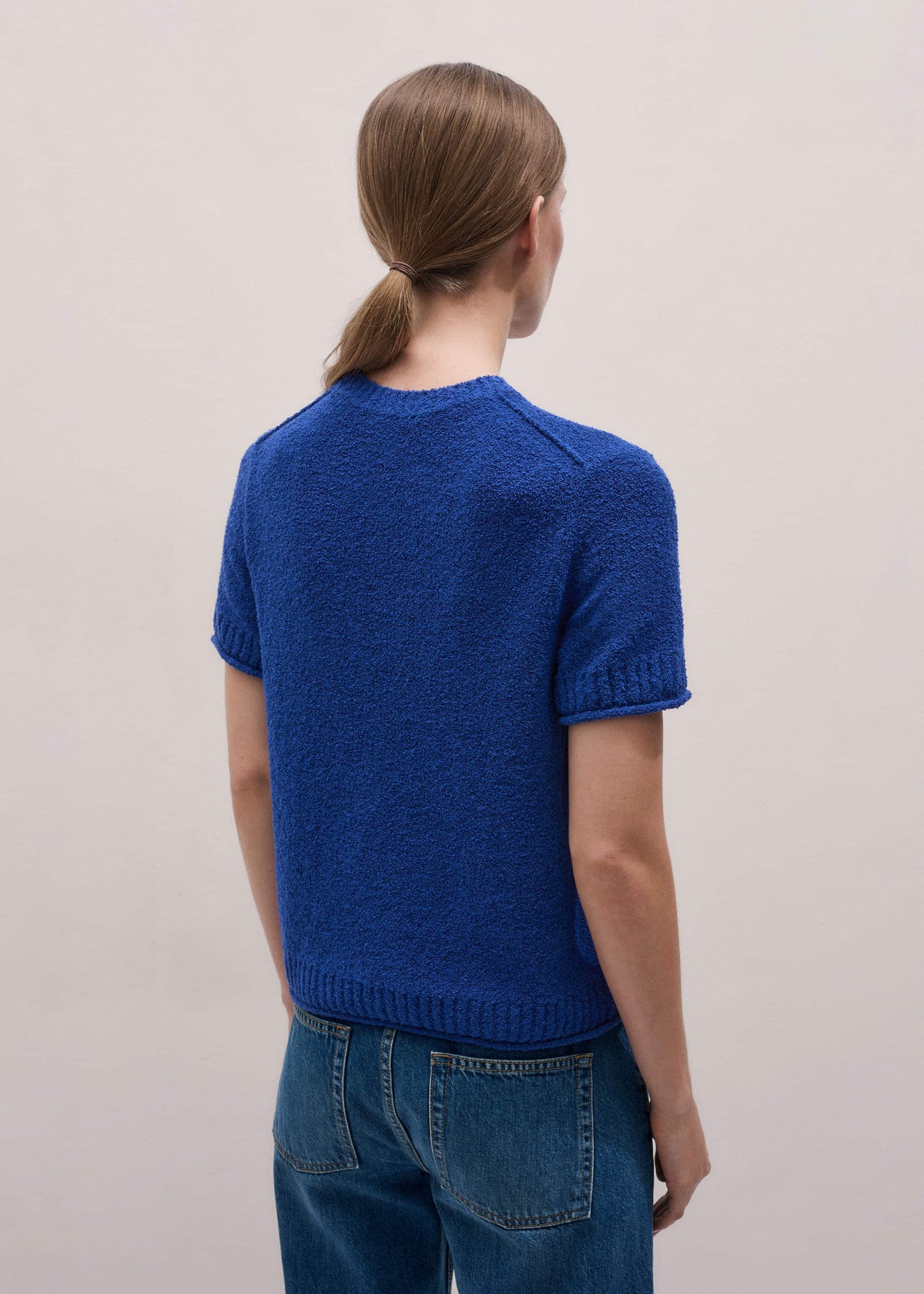 Blue Straight Knit Tee | ME+EM Clothing