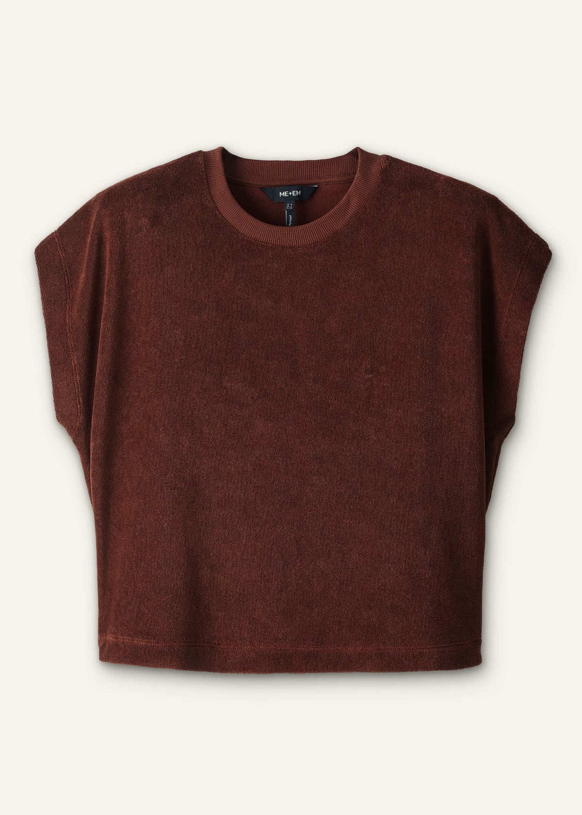 Cinnamon Brown Cap Sleeve Crop Tee | ME+EM Clothing