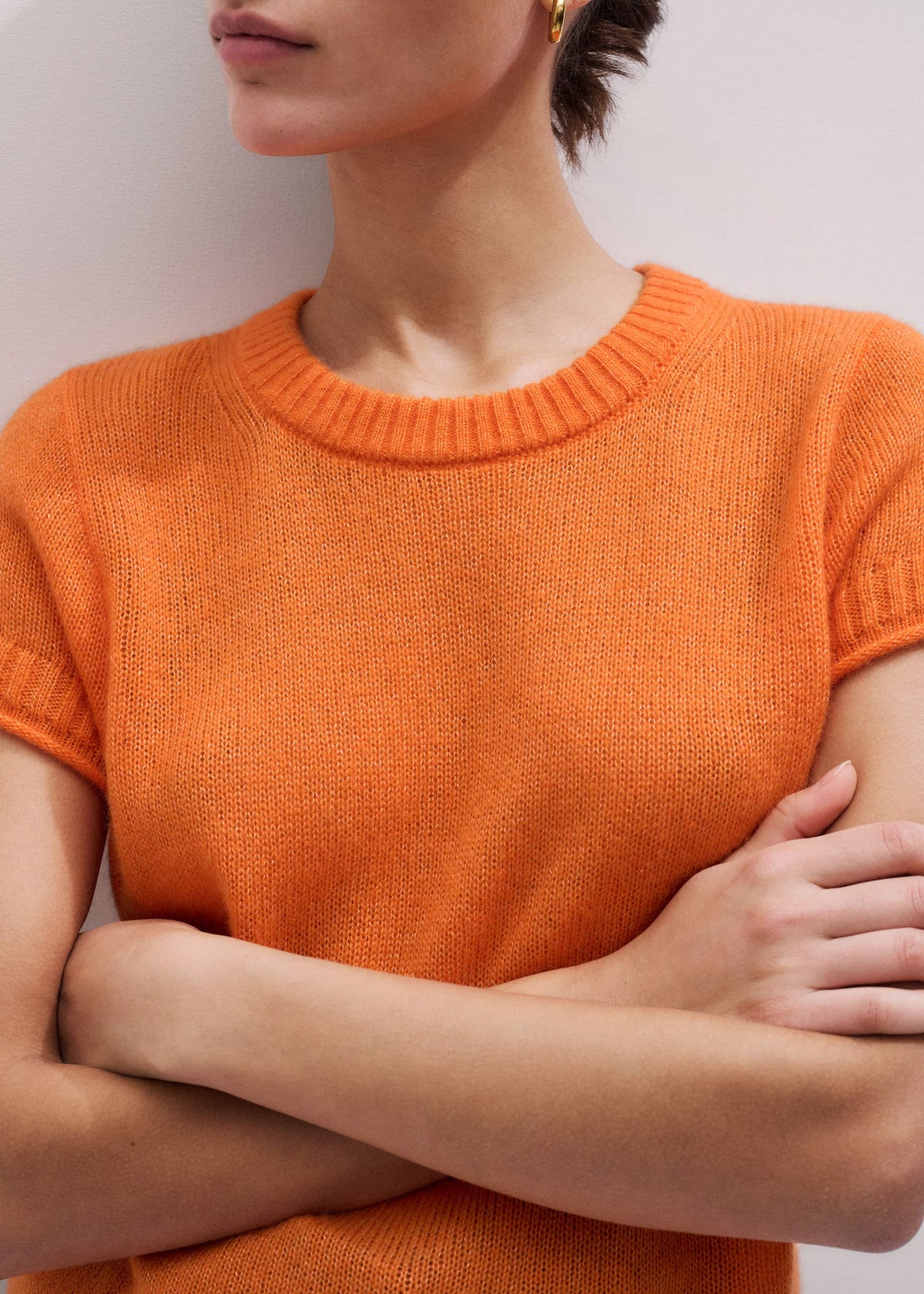 Orange Merino Cashmere Silk Baby Tee | ME+EM Clothing