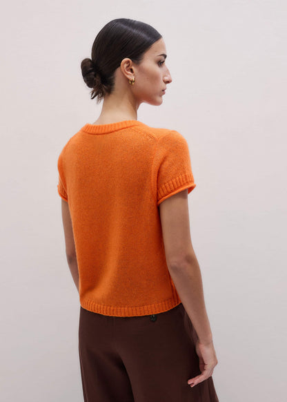 Orange Merino Cashmere Silk Baby Tee | ME+EM Clothing