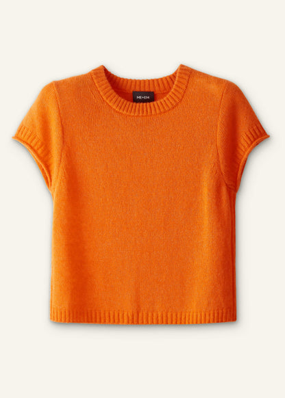 Orange Merino Cashmere Silk Baby Tee | ME+EM Clothing
