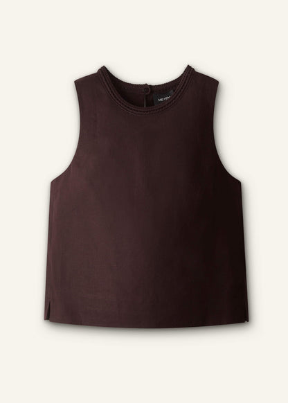 Brown Crochet Trim Crop Top | ME+EM Clothing
