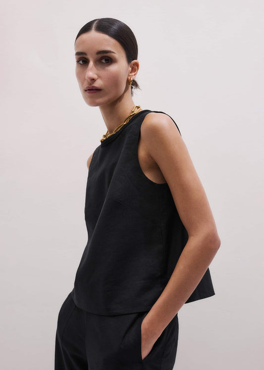 Black Crochet Trim Crop Top | ME+EM Clothing
