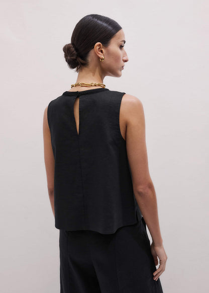 Black Crochet Trim Crop Top | ME+EM Clothing