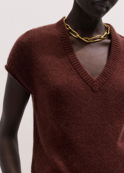 Cinnamon Brown V-Neck Baby Tee | ME+EM Clothing