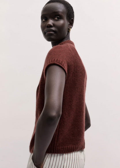 Cinnamon Brown V-Neck Baby Tee | ME+EM Clothing
