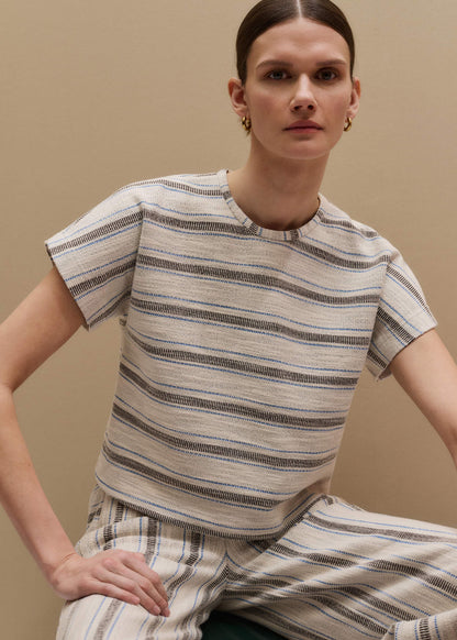 Cream Stripe Tee | ME+EM Clothing