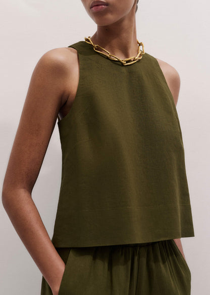 Olive Green Shell Crop Top | ME+EM Clothing