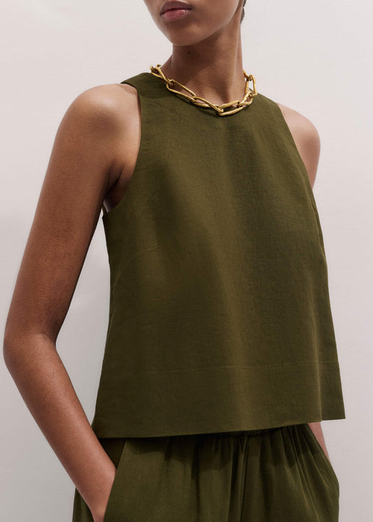 Olive Green Shell Crop Top | ME+EM Clothing