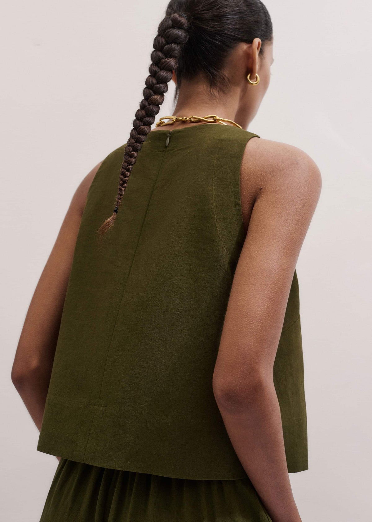 Olive Green Shell Crop Top | ME+EM Clothing
