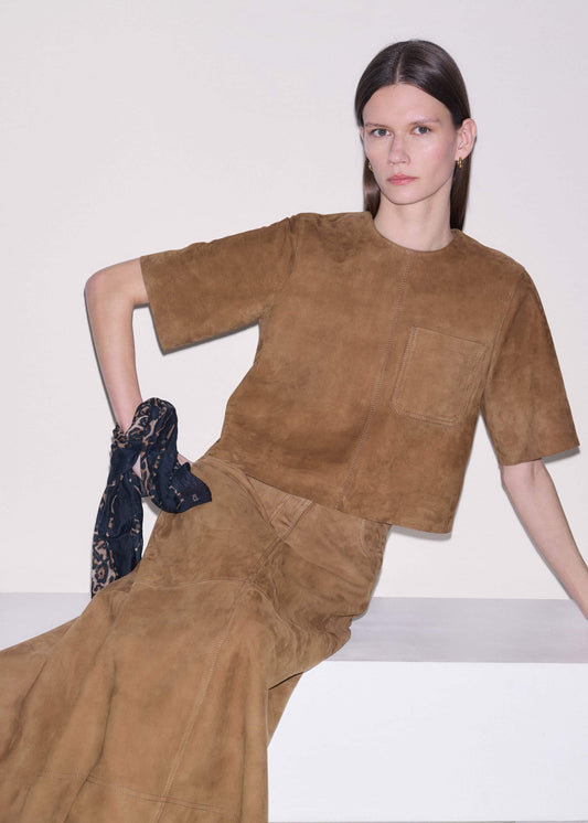 Brown Luxe Boxy T-Shirt | ME+EM Clothing