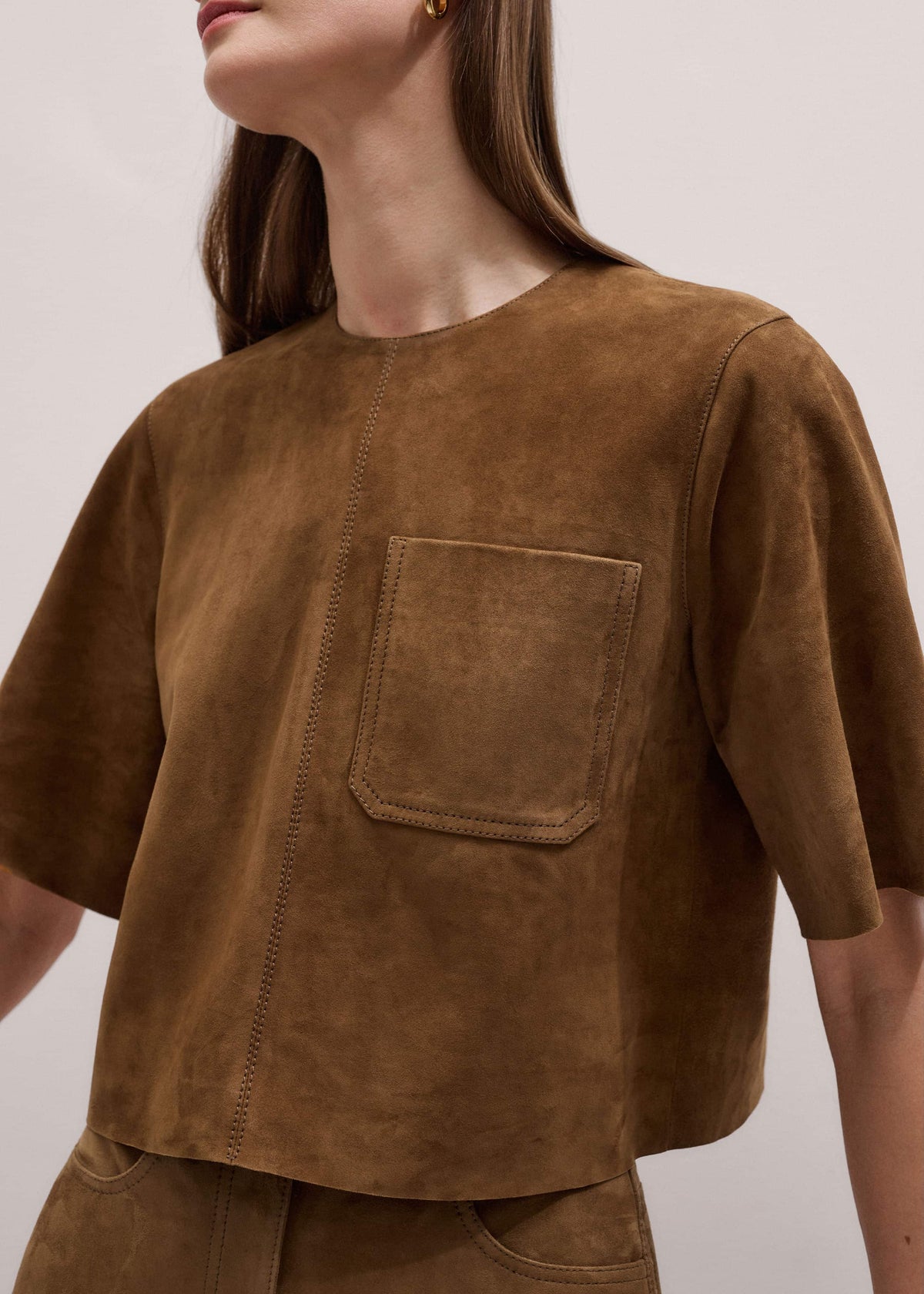 Brown Luxe Boxy T-Shirt | ME+EM Clothing