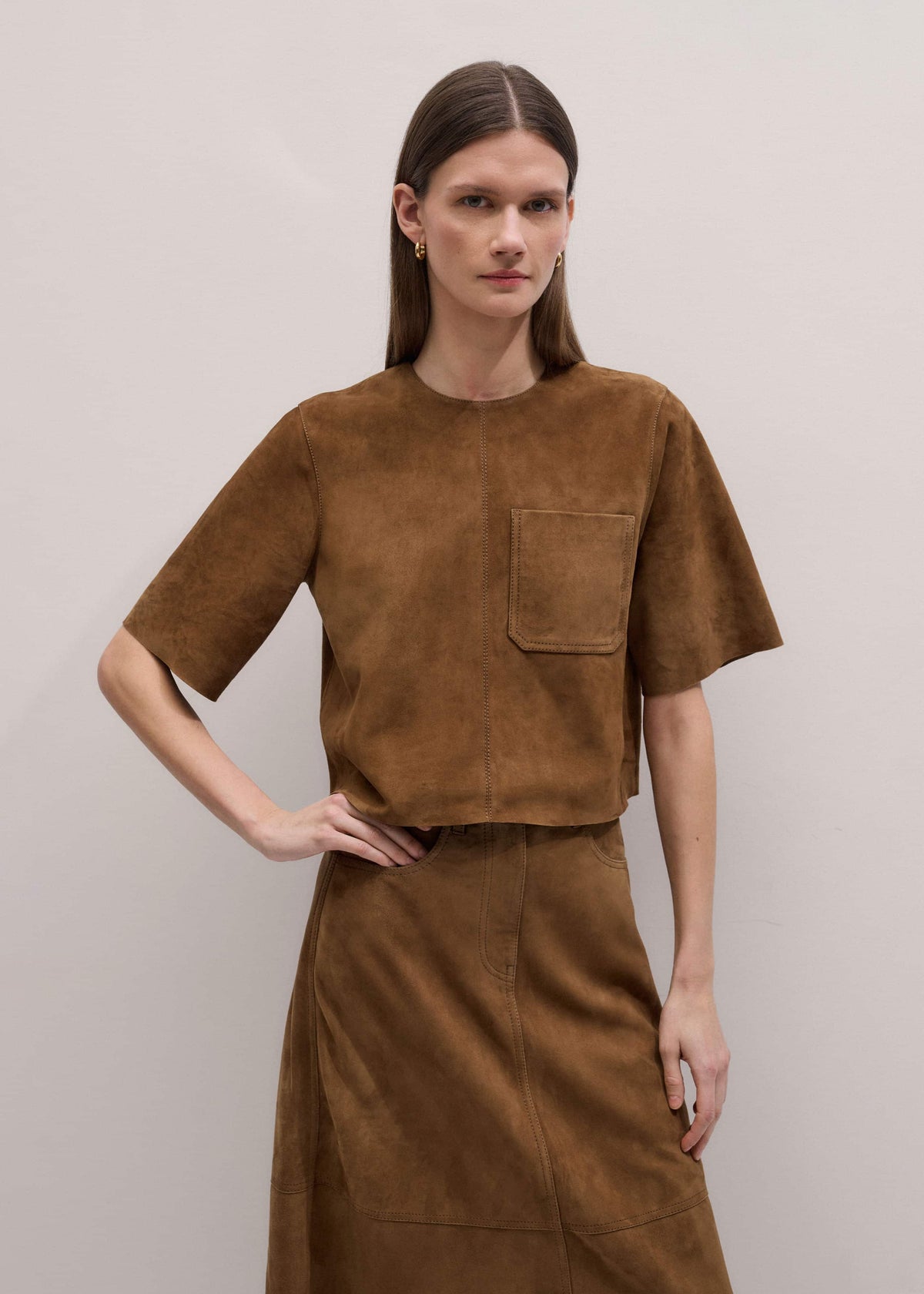 Brown Luxe Boxy T-Shirt | ME+EM Clothing