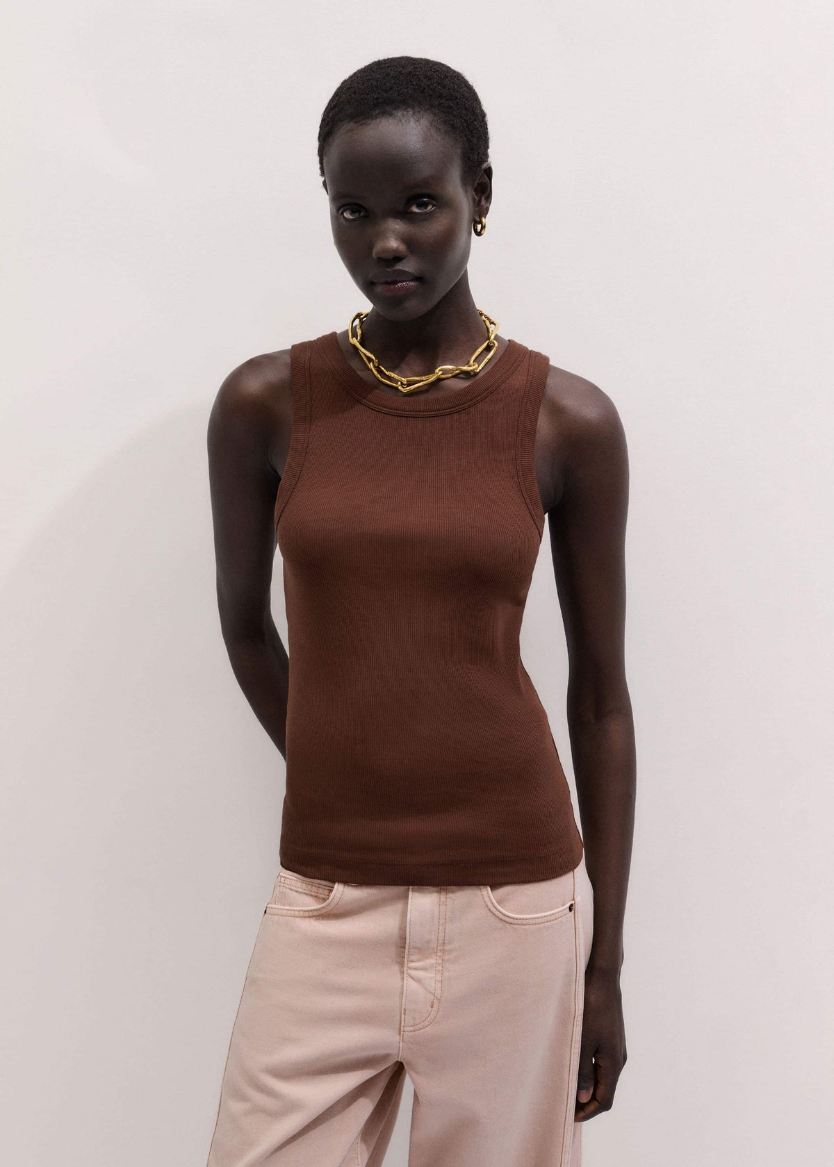 Cinnamon Perfect Basic Vest | ME+EM Clothing