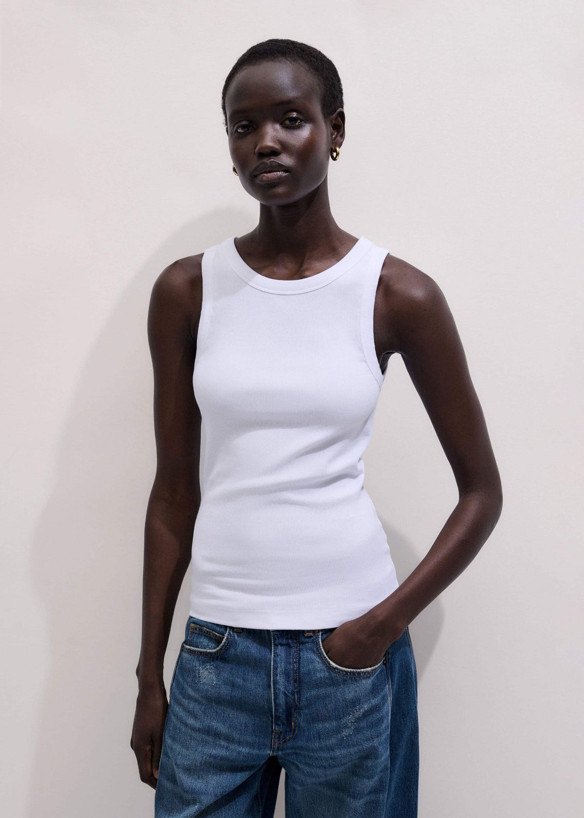 White Ultimate Crew Neck Tank | ME+EM Clothing