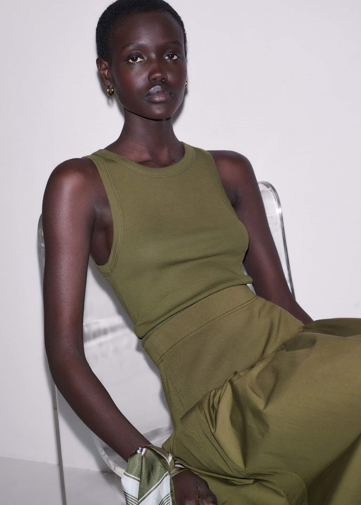 Olive Green Perfect Basic Vest | ME+EM Clothing