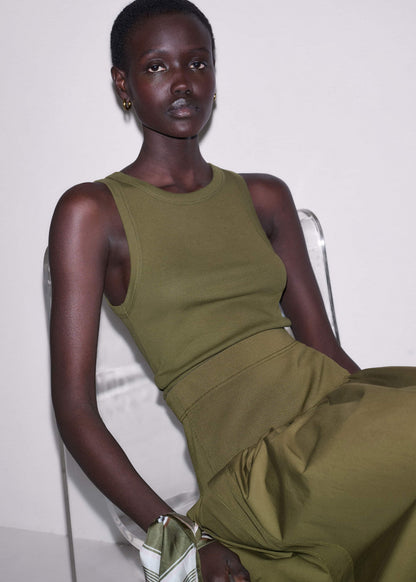 Olive Green Perfect Basic Vest | ME+EM Clothing