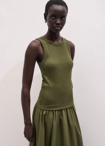 Olive Green Perfect Basic Vest | ME+EM Clothing