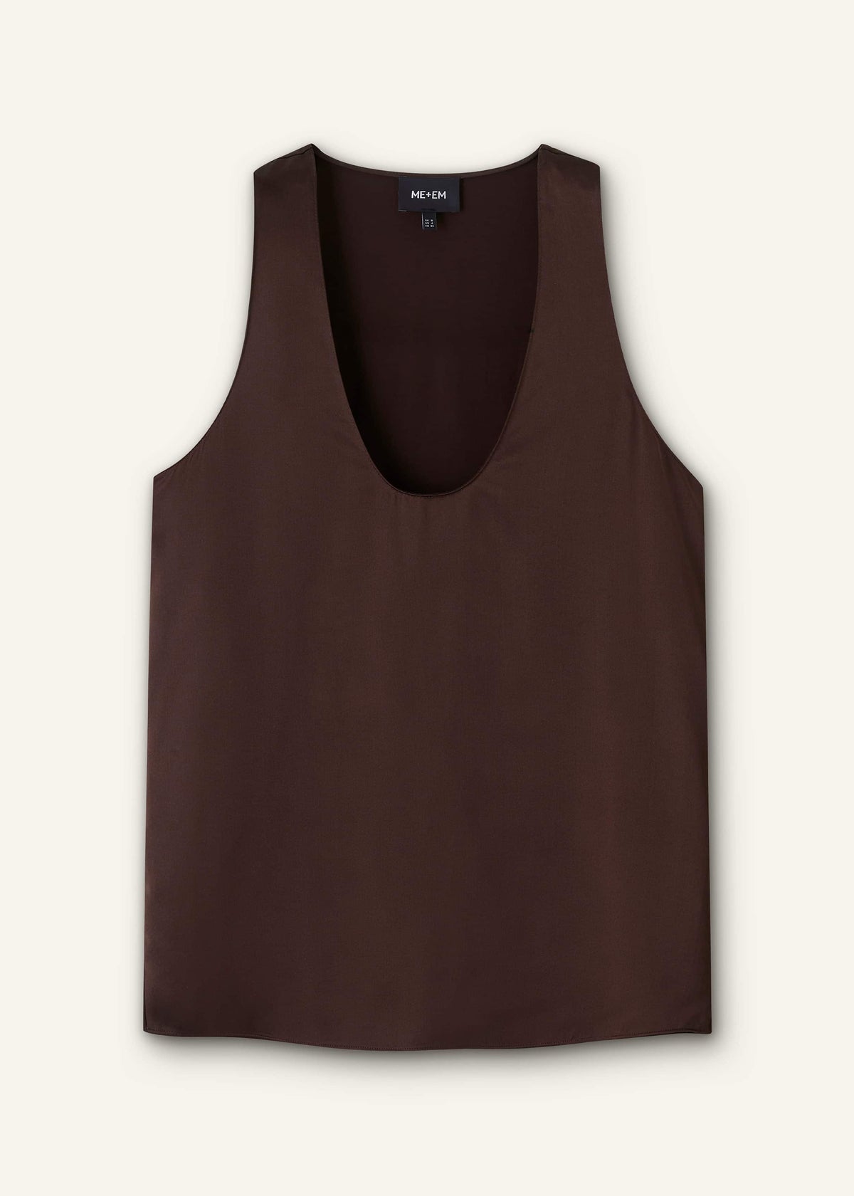 Brown Silk Satin Fluid Evening Tank | ME+EM Clothing