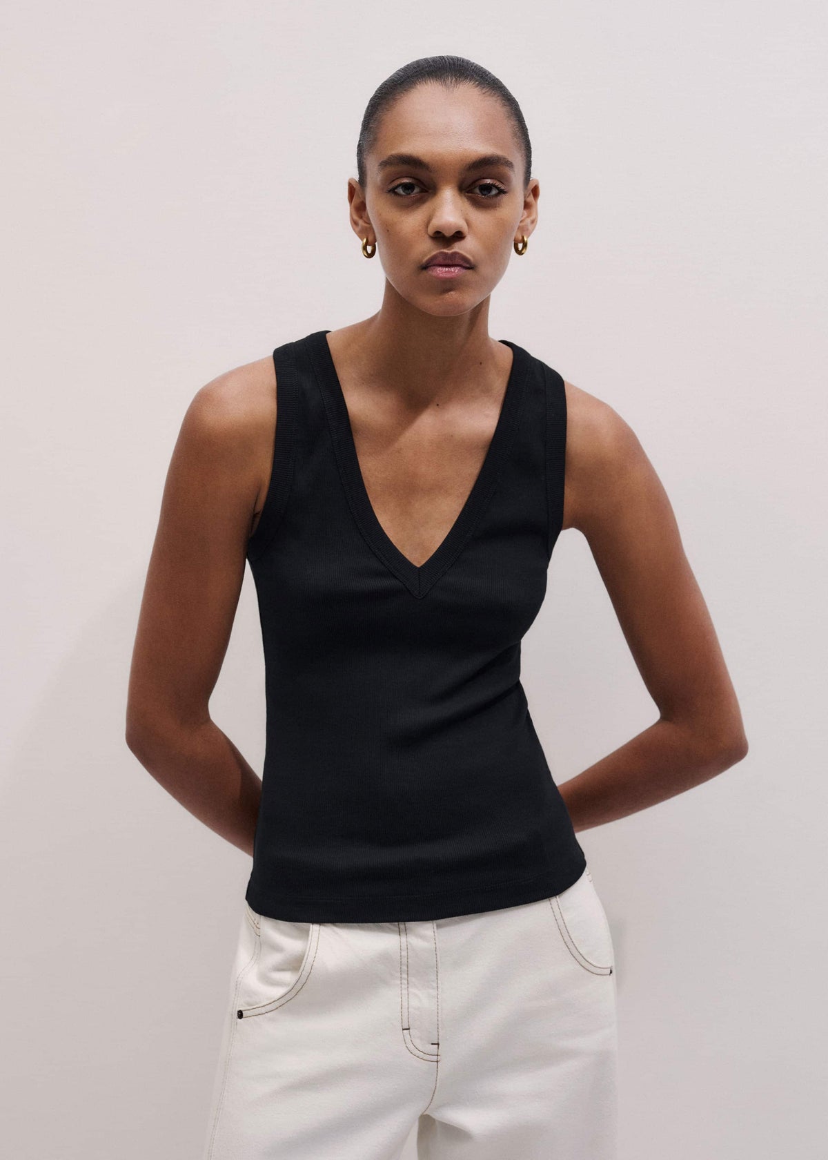 Black Ultimate V-Neck Vest | ME+EM Clothing