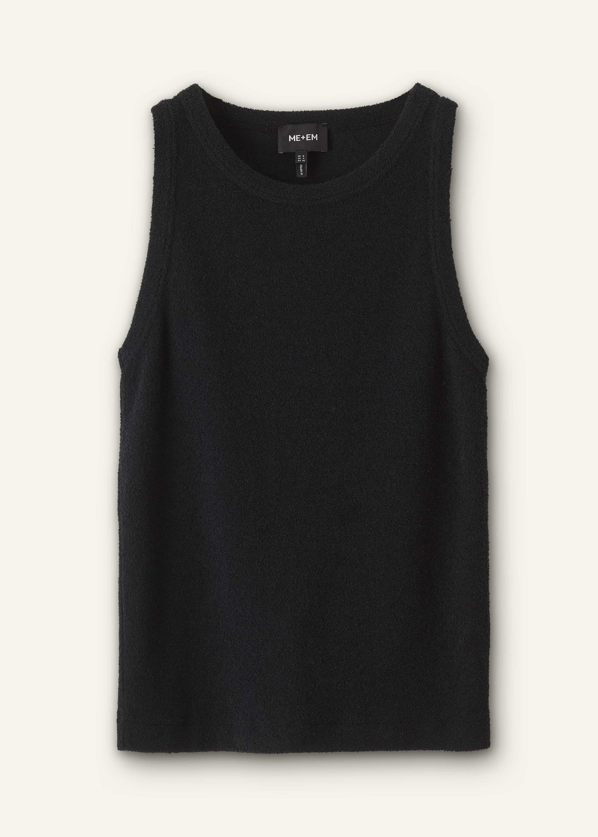 Black Textured Slim Basic Tank Top | ME+EM Clothing