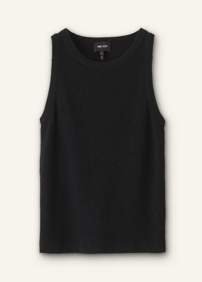 Black Textured Slim Basic Tank Top | ME+EM Clothing