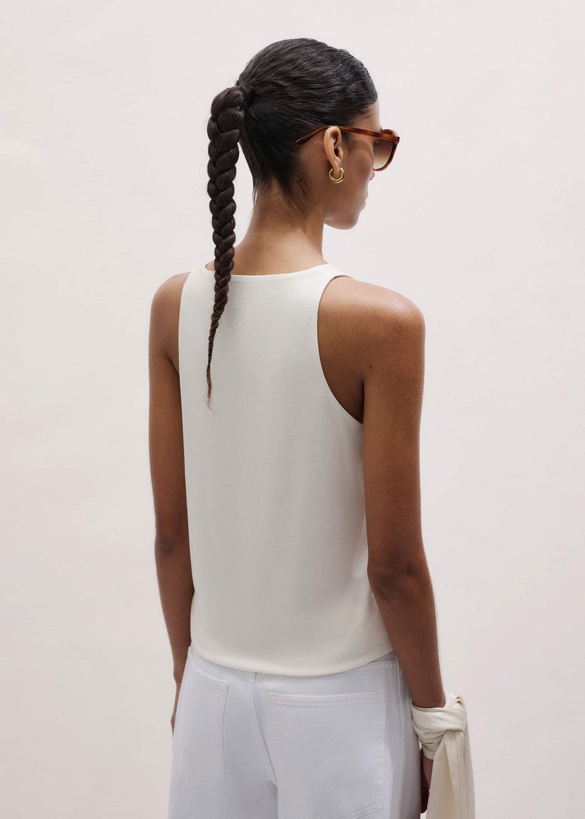 Cream Scoop Neck Vest | ME+EM Clothing