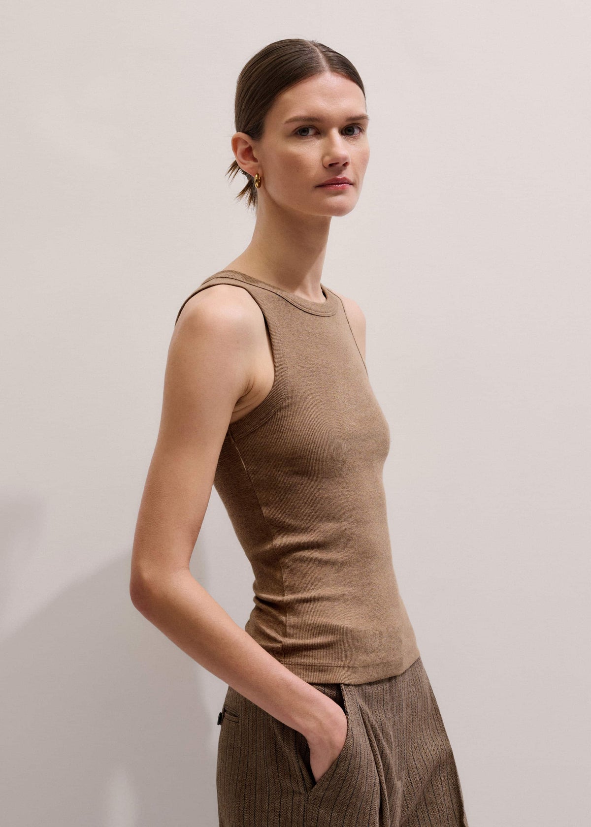 Camel Brown Ultimate Crew Neck Tank | ME+EM Clothing