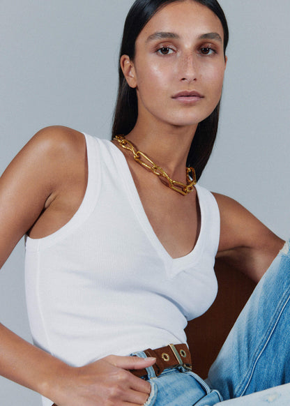 White Ultimate V-Neck Vest | ME+EM Clothing