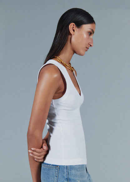 White Ultimate V-Neck Vest | ME+EM Clothing