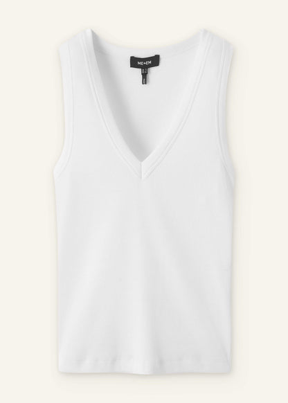 White Ultimate V-Neck Vest | ME+EM Clothing