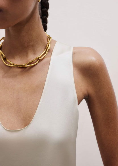 Cream Fluid Evening Tank Top | ME+EM Clothing