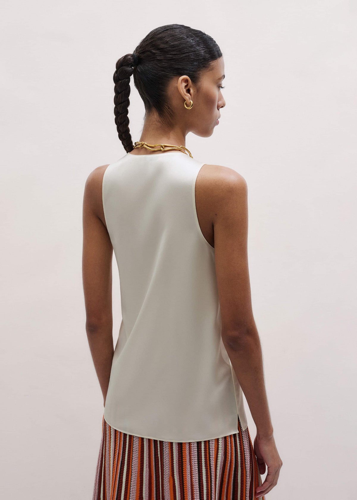 Cream Fluid Evening Tank Top | ME+EM Clothing