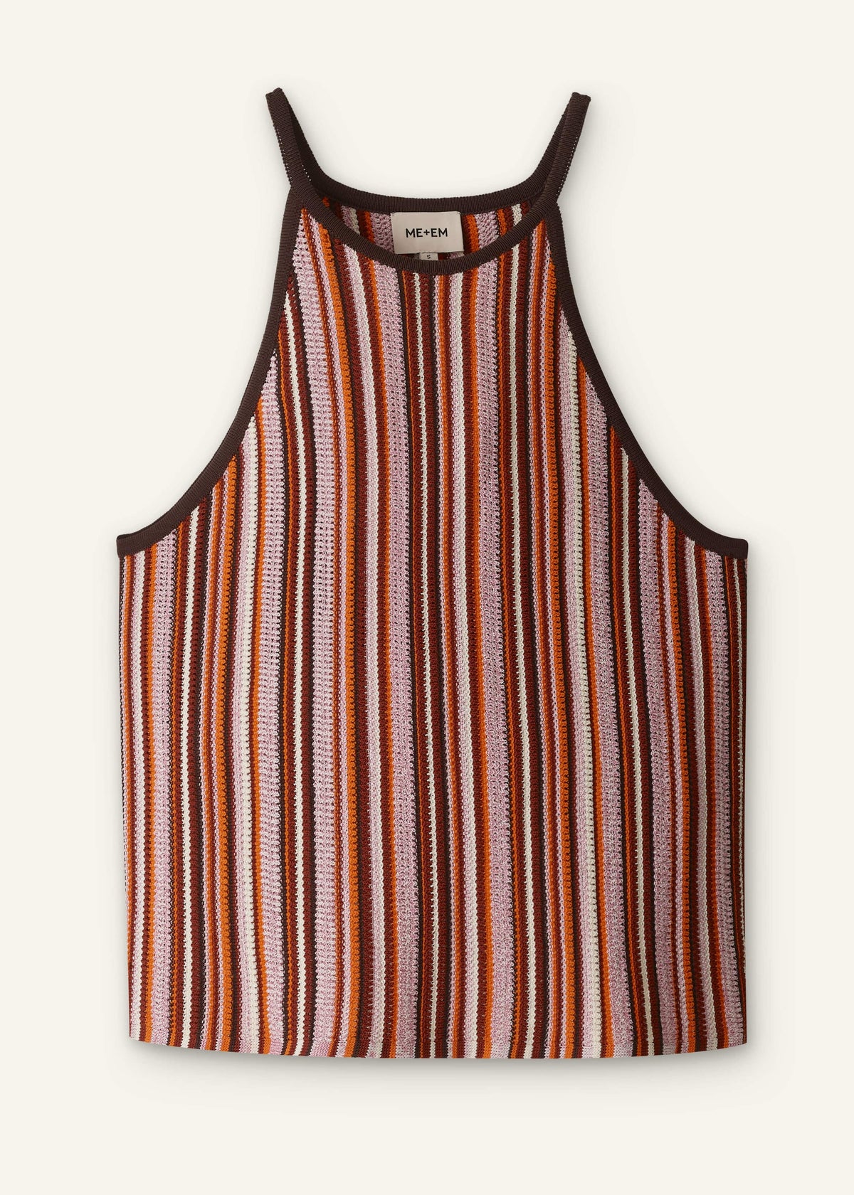 Cinnamon Brown Stripe Slim Knit Tank | ME+EM Clothing