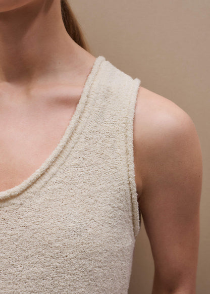 Cream Slim Knit Tank Top | ME+EM Clothing