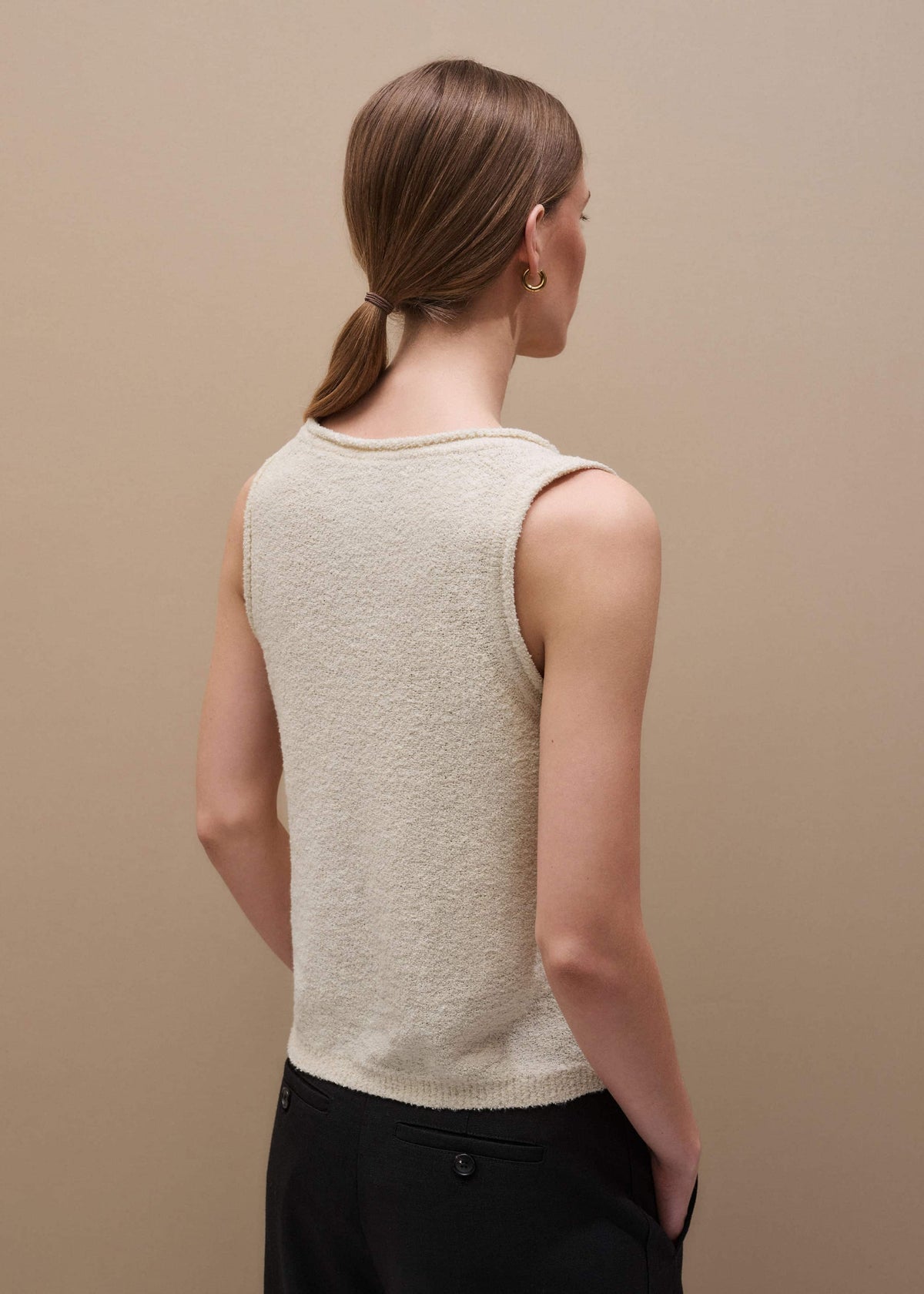 Cream Slim Knit Tank Top | ME+EM Clothing