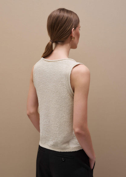 Cream Slim Knit Tank Top | ME+EM Clothing