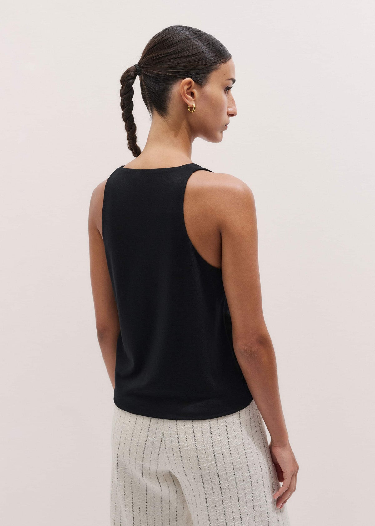 Black Scoop Neck Vest | ME+EM Clothing