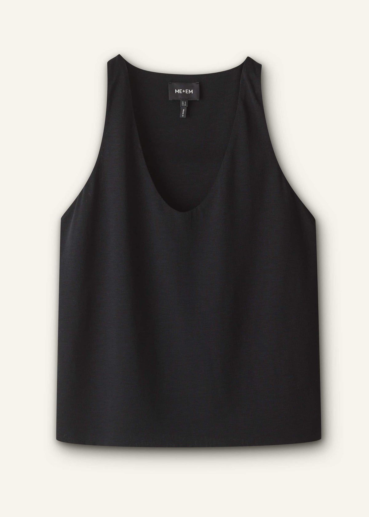 Black Scoop Neck Vest | ME+EM Clothing
